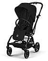 Cybex Eezy S Twist + 2 Stroller - Magic Black - Black Frame - 360° Rotating Seat Lights Strollers