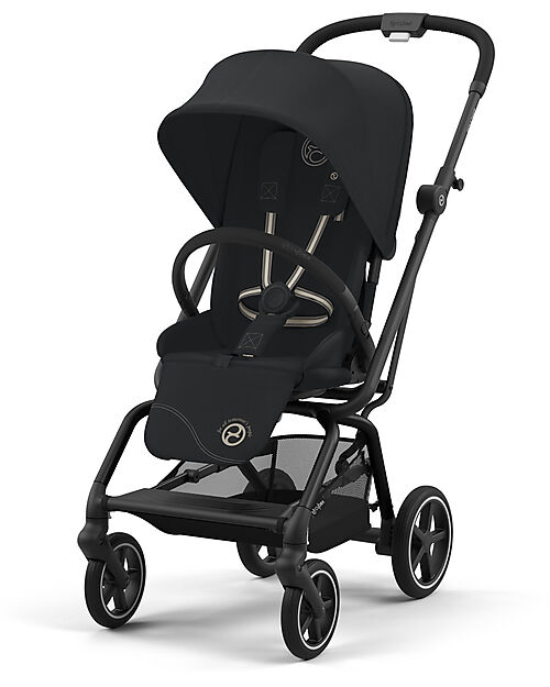 Cybex Eezy S Twist+ 2 Stroller - Magic Black - Black Frame - 360° Rotating Seat Pushchairs