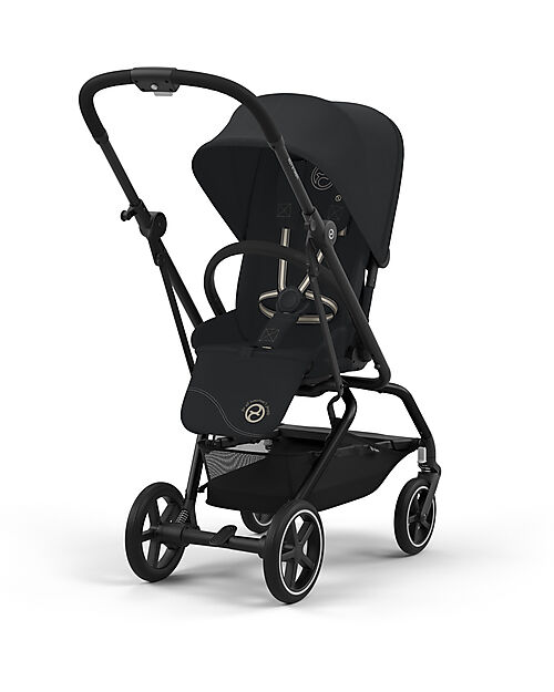 Cybex Eezy S Twist+ 2 Stroller - Magic Black - Black Frame - 360° Rotating Seat Pushchairs