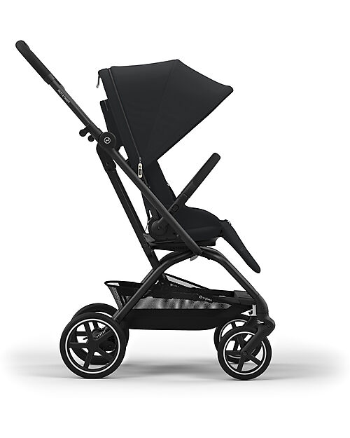 Cybex Eezy S Twist+ 2 Stroller - Magic Black - Black Frame - 360° Rotating Seat Pushchairs