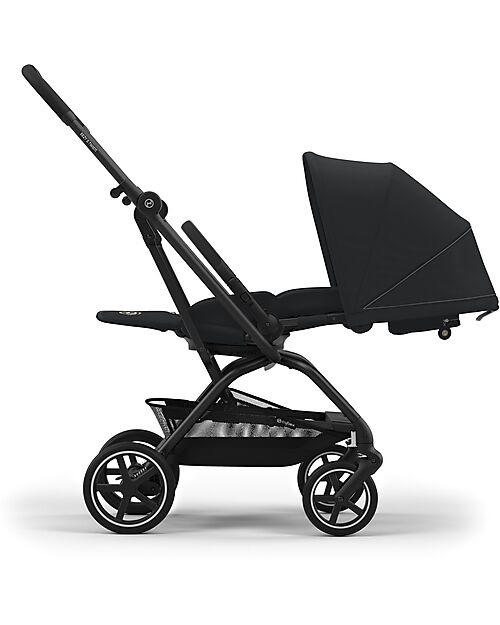 Cybex Eezy S Twist+ 2 Stroller - Magic Black - Black Frame - 360° Rotating Seat Pushchairs