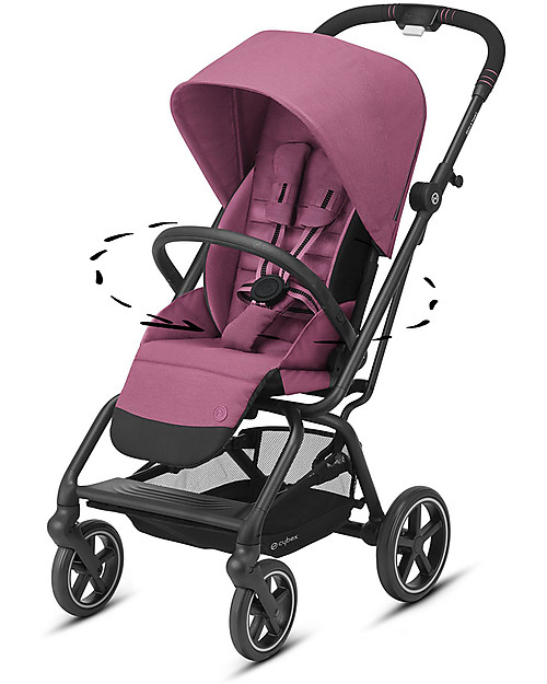 Cybex Eezy S Twist+ 2 stroller - Magnolia Pink - 360° Rotating Seat Lights Strollers