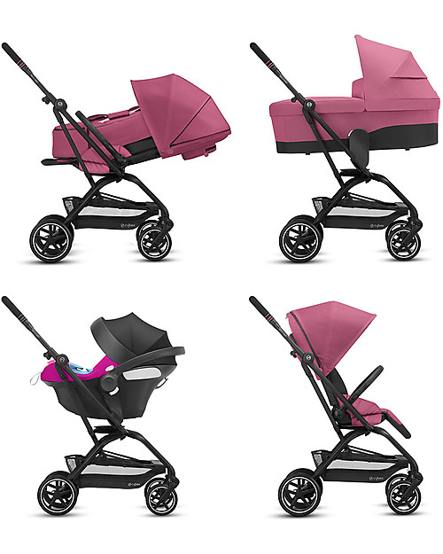 Cybex Eezy S Twist+ 2 stroller - Magnolia Pink - 360° Rotating Seat Lights Strollers