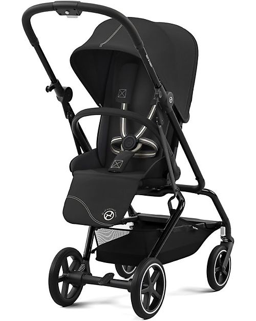 Cybex Eezy S Twist+ 2 Stroller - Moon Black/Black - 360° Rotating Seat - from Birth Lights Strollers