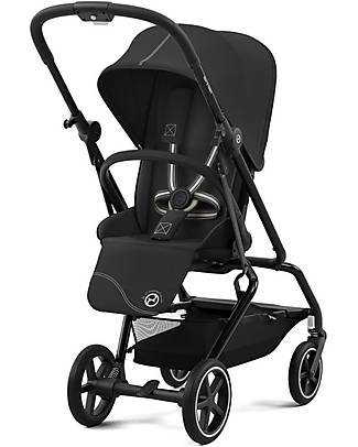 Cybex Eezy S Twist+ 2 Stroller - Moon Black/Black - 360° Rotating Seat - from Birth Lights Strollers