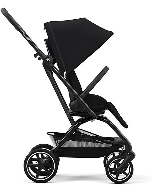 Cybex Eezy S Twist+ 2 Stroller - Moon Black/Black - 360° Rotating Seat - from Birth Lights Strollers