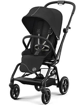 Cybex Eezy S Twist+ 2 Stroller - Moon Black/Black - 360° Rotating Seat - from Birth Lights Strollers
