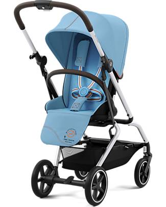 Cybex Eezy S Twist+ 2 Stroller - Plus Version - Beach Blue/Turquoise - 360° Rotating Seat - from Birth Lights Strollers