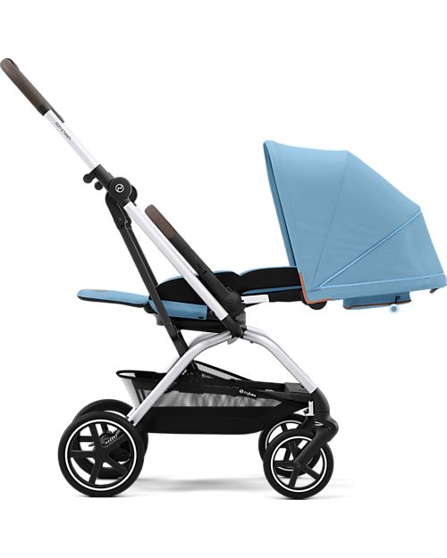 Cybex Eezy S Twist+ 2 Stroller - Plus Version - Beach Blue/Turquoise - 360° Rotating Seat - from Birth Lights Strollers