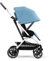 Cybex Eezy S Twist+ 2 Stroller - Plus Version - Beach Blue/Turquoise - 360° Rotating Seat - from Birth Lights Strollers