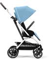 Cybex Eezy S Twist+ 2 Stroller - Plus Version - Beach Blue/Turquoise - 360° Rotating Seat - from Birth Lights Strollers