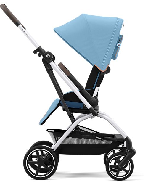 Cybex Eezy S Twist+ 2 Stroller - Plus Version - Beach Blue/Turquoise - 360° Rotating Seat - from Birth Lights Strollers