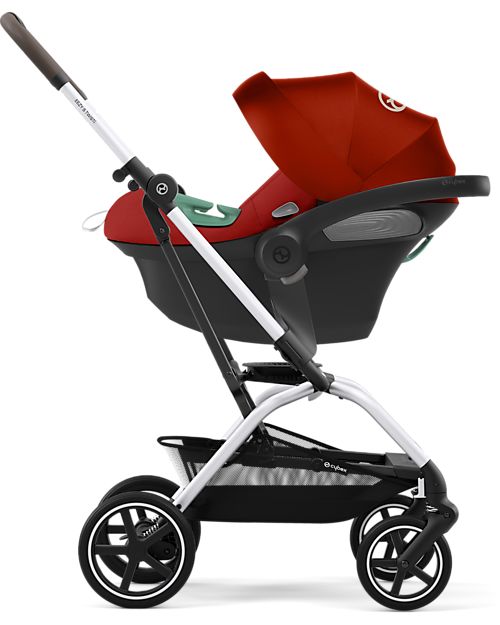 Cybex Eezy S Twist+ 2 Stroller - Plus Version - Hibiscus Red/Red - 360° Rotating Seat - from Birth Lights Strollers