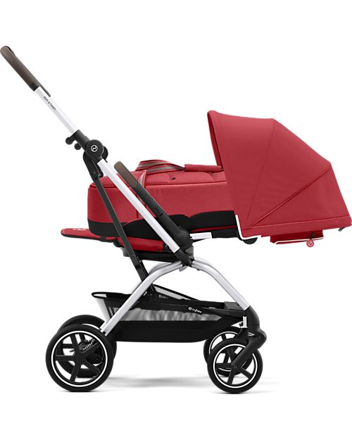 Cybex Eezy S Twist+ 2 Stroller - Plus Version - Hibiscus Red/Red - 360° Rotating Seat - from Birth Lights Strollers
