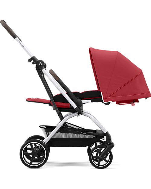 Cybex Eezy S Twist+ 2 Stroller - Plus Version - Hibiscus Red/Red - 360° Rotating Seat - from Birth Lights Strollers