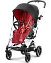 Cybex Eezy S Twist+ 2 Stroller - Plus Version - Hibiscus Red/Red - 360° Rotating Seat - from Birth Lights Strollers