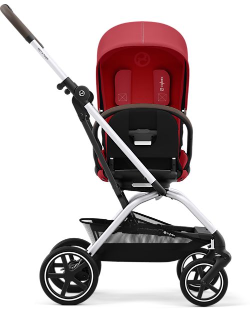 Cybex Eezy S Twist+ 2 Stroller - Plus Version - Hibiscus Red/Red - 360° Rotating Seat - from Birth Lights Strollers