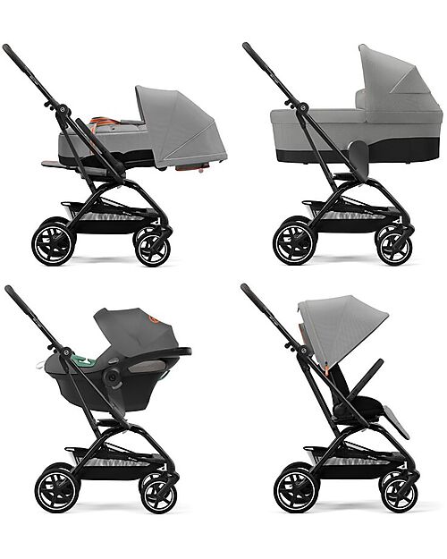 Cybex Eezy S Twist+ 2 Stroller - Plus Version - Lava Grey/Mid Grey - 360° Rotating Seat - from Birth Lights Strollers