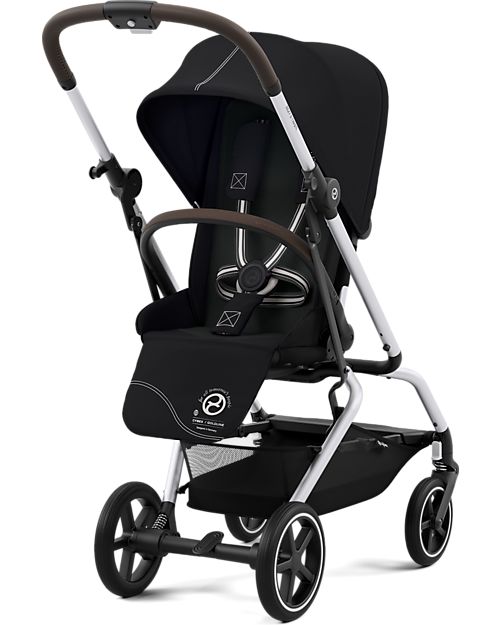 Cybex Eezy S Twist+ 2 Stroller - Plus Version - Moon Black/Black - 360° Rotating Seat - from Birth Lights Strollers