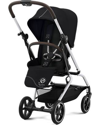 Cybex Eezy S Twist+ 2 Stroller - Plus Version - Moon Black/Black - 360° Rotating Seat - from Birth Lights Strollers