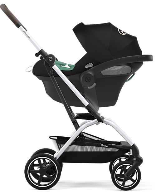 Cybex Eezy S Twist+ 2 Stroller - Plus Version - Moon Black/Black - 360° Rotating Seat - from Birth Lights Strollers