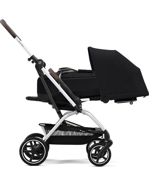 Cybex Eezy S Twist+ 2 Stroller - Plus Version - Moon Black/Black - 360° Rotating Seat - from Birth Lights Strollers