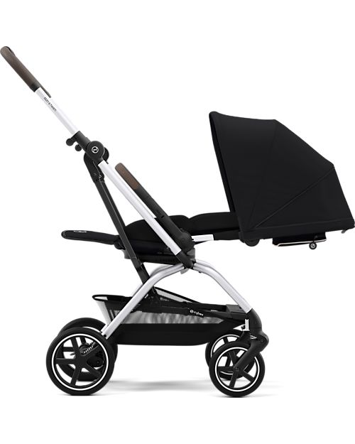Cybex Eezy S Twist+ 2 Stroller - Plus Version - Moon Black/Black - 360° Rotating Seat - from Birth Lights Strollers