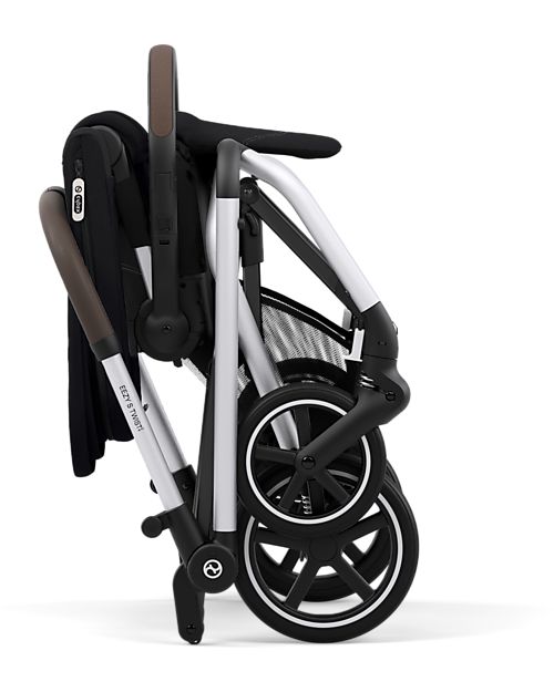 Cybex Eezy S Twist+ 2 Stroller - Plus Version - Moon Black/Black - 360° Rotating Seat - from Birth Lights Strollers