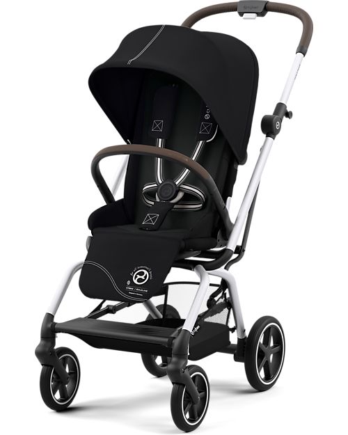 Cybex Eezy S Twist+ 2 Stroller - Plus Version - Moon Black/Black - 360° Rotating Seat - from Birth Lights Strollers