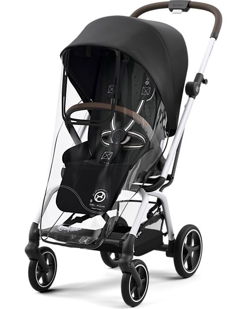 Cybex Eezy S Twist+ 2 Stroller - Plus Version - Moon Black/Black - 360° Rotating Seat - from Birth Lights Strollers