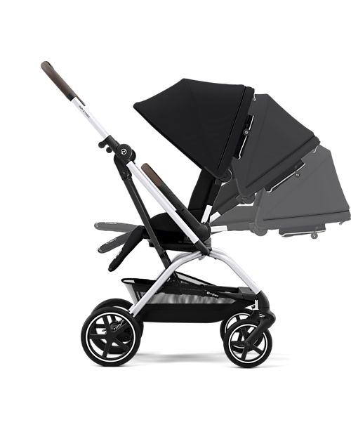 Cybex Eezy S Twist+ 2 Stroller - Plus Version - Moon Black/Black - 360° Rotating Seat - from Birth Lights Strollers