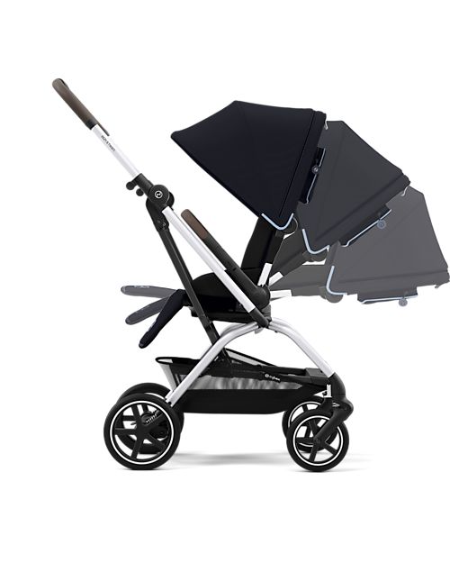 Cybex Eezy S Twist+ 2 Stroller - Plus Version - Ocean Blue/Navy Blue - 360° Rotating Seat - from Birth Lights Strollers