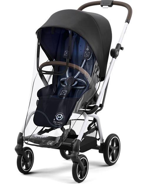 Cybex Eezy S Twist+ 2 Stroller - Plus Version - Ocean Blue/Navy Blue - 360° Rotating Seat - from Birth Lights Strollers