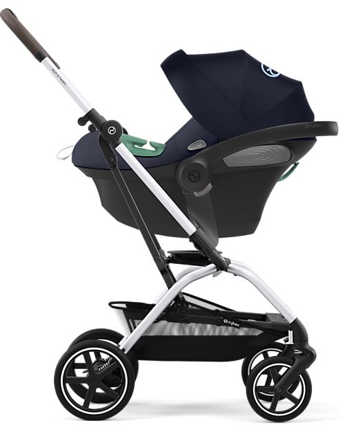 Cybex Eezy S Twist+ 2 Stroller - Plus Version - Ocean Blue/Navy Blue - 360° Rotating Seat - from Birth Lights Strollers