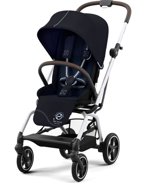 Cybex Eezy S Twist+ 2 Stroller - Plus Version - Ocean Blue/Navy Blue - 360° Rotating Seat - from Birth Lights Strollers