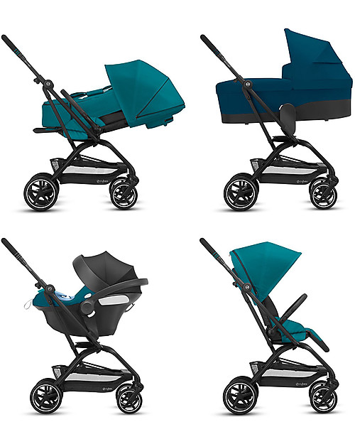 Cybex Eezy S Twist+ 2 stroller - River Blue - 360° Rotating Seat Lights Strollers