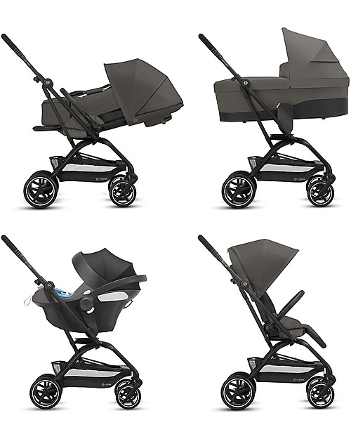 Cybex Eezy S Twist+ 2 stroller - Soho Grey - 360° Rotating Seat Lights Strollers