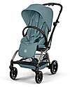 Cybex Eezy S Twist + 2 Stroller - Stormy Blue - Black Frame - 360° Rotating Seat Lights Strollers