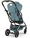 Cybex Eezy S Twist + 2 Stroller - Stormy Blue - Black Frame - 360° Rotating Seat Lights Strollers