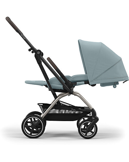 Cybex Eezy S Twist+ 2 Stroller - Stormy Blue - Taupe Frame - 360° Rotating Seat Pushchairs