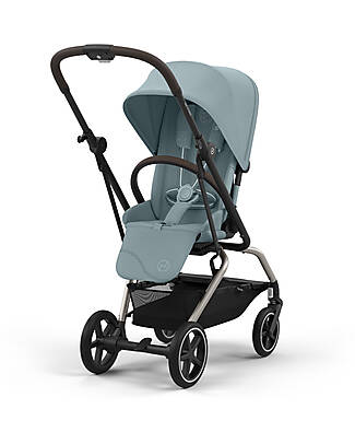 Cybex Eezy S Twist+ 2 Stroller - Stormy Blue - Taupe Frame - 360° Rotating Seat Pushchairs