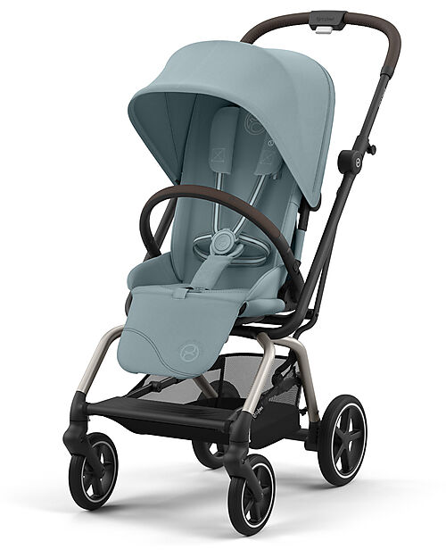 Cybex Eezy S Twist+ 2 Stroller - Stormy Blue - Taupe Frame - 360° Rotating  Seat unisex (bambini)