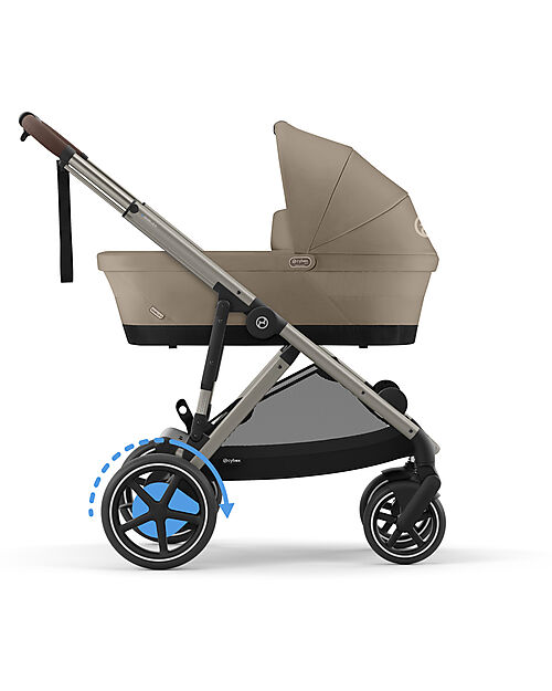 Cybex Electric Stroller E-Gazelle S - Almond Beige - from Birth to 4 Years - Multifunctional Double Pushchairs