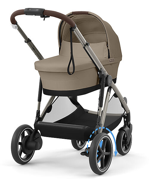 Cybex Electric Stroller E-Gazelle S - Almond Beige - from Birth to 4 Years - Multifunctional Double Pushchairs