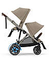 Cybex Electric Stroller E-Gazelle S - Almond Beige - from Birth to 4 Years - Multifunctional Double Pushchairs
