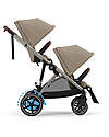 Cybex Electric Stroller E-Gazelle S - Almond Beige - from Birth to 4 Years - Multifunctional Double Pushchairs