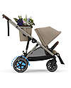 Cybex Electric Stroller E-Gazelle S - Almond Beige - from Birth to 4 Years - Multifunctional Double Pushchairs