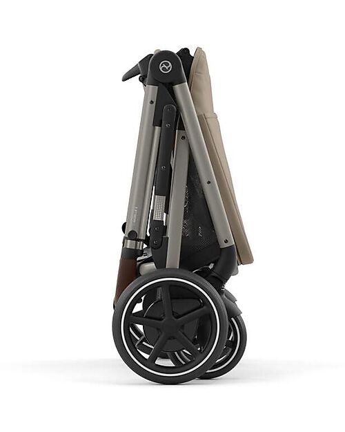 Cybex Electric Stroller E-Gazelle S - Almond Beige - from Birth to 4 Years - Multifunctional Double Pushchairs