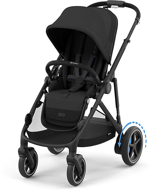 Cybex Electric Stroller E-Gazelle S - Black - from Birth to 4 Years - Multifunctional Double Pushchairs