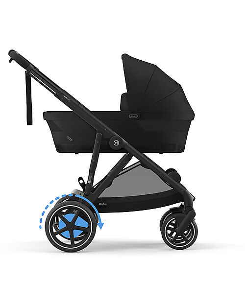 Cybex Electric Stroller E-Gazelle S - Black - from Birth to 4 Years - Multifunctional Double Pushchairs